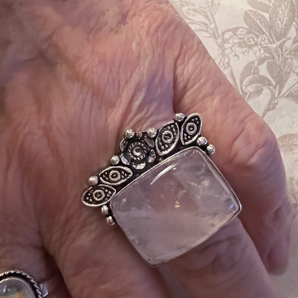 Hand Crafted Jewelry - NEW Rose Quartz silver ring